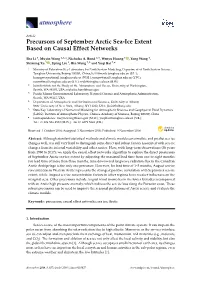 Precursors of September Arctic Sea-Ice Extent Based on Causal Effect Networks