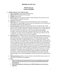 2020 DNA Hit of the Year Master Case List Version 4/24/2020