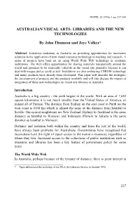 Australian Visual Arts: Libraries and the New Technologies