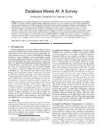Database Meets AI: a Survey