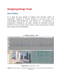 Designing Design Tools Genel Bakış