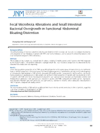 Fecal Microbiota Alterations and Small Intestinal Bacterial Overgrowth in Functional Abdominal Bloating/Distention