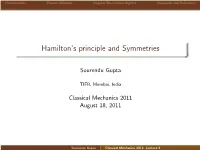 Hamilton's Principle and Symmetries