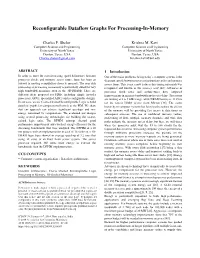 Reconfigurable Dataflow Graphs for Processing-In-Memory