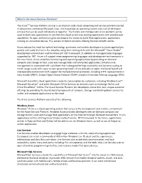 What Is the Azure Services Platform?