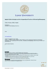 Applied Cultural Analysis and the Compositional Practices of Rendering Ethnography