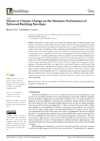 Effects of Climate Change on the Moisture Performance of Tallwood Building Envelope