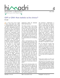 GNP Or GNH: How Realistic Is the Choice? B.K