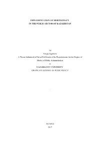 Implementation of Meritocracy in the Public Sector of Kazakhstan