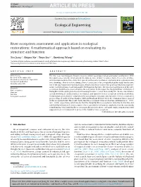 River Ecosystem Assessment and Application in Ecological Restorations: a Mathematical