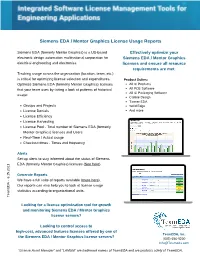 Siemens EDA / Mentor Graphics License Usage Reports