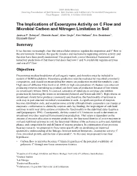 The Implications of Exoenzyme Activity on C Flow and Microbial Carbon and Nitrogen Limitation in Soil