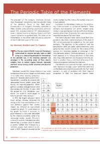 The Periodic Table of the Elements