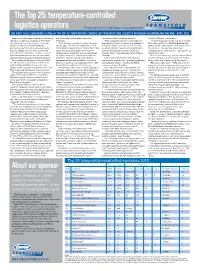 The Top 25 Temperature-Controlled Logistics Operators