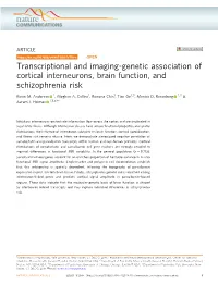 Transcriptional and Imaging-Genetic Association of Cortical Interneurons, Brain Function, and Schizophrenia Risk