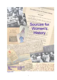 Womens History Sources