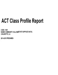 ACT Class Profile Report
