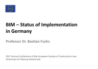 BIM – Status of Implementation in Germany
