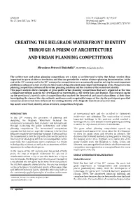 Creating the Belgrade Waterfront Identity Through a Prism of Architecture and Urban Planning Competitions