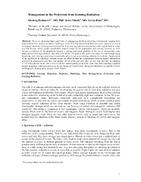 Management in the Protection from Ionizing Radiation