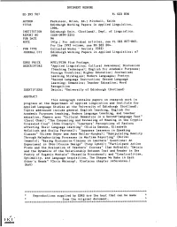 Mitchell, Keith TITLE Edinburgh Working Papers in Applied Linguistics, 1996