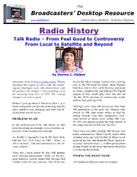 Radio History Talk Radio – from Feel Good to Controversy from Local to Satellite and Beyond