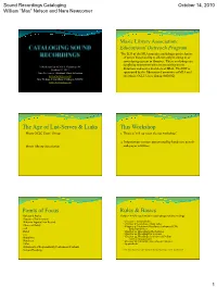 The Age of List-Serves & Links This Workshop Points of Focus Rules & Basics