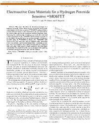 Electroactive Gate Materials for a Hydrogen Peroxide Sensitive /Sup E