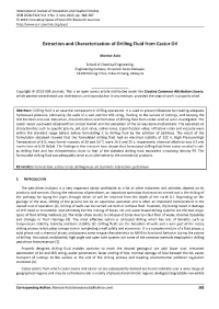 Extraction and Characterization of Drilling Fluid from Castor Oil