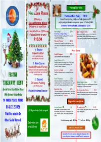 Festive Takeaway Menu