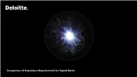 Headline Verdana Bold Comparison of Regulatory Requirements for Digital Banks Development of Digital Banking License Framework in Asia Pacific