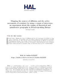 Mapping the Sources of Diffusion and the Active Movements of Scientists