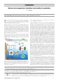 Marine Microorganisms: Evolution and Solution to Pollution Fu L Li1, Wang B1,2