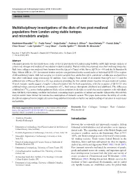 Multidisciplinary Investigations of the Diets of Two Post-Medieval Populations from London Using Stable Isotopes and Microdebris Analysis