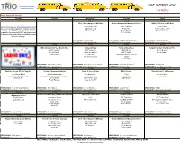 September 2021 K-8 Menu