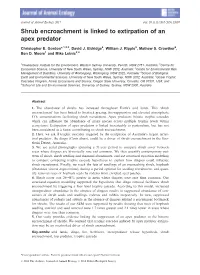 Shrub Encroachment Is Linked to Extirpation of an Apex Predator
