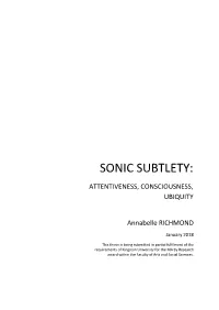 Sonic Subtlety