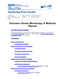 Volunteer Stream Monitoring: a Methods Manual