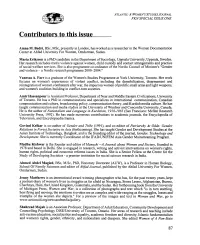 Contributors to This Issue