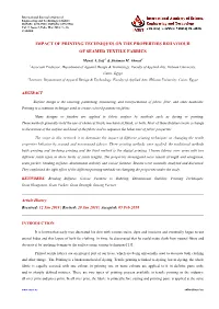 Impact of Printing Techniques on the Properties Behaviour of Seamed Textile Fabrics