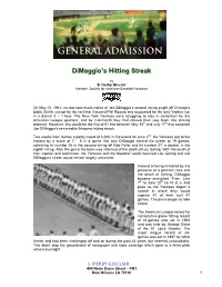 Joe Dimaggio's 56-Game Hitting Streak