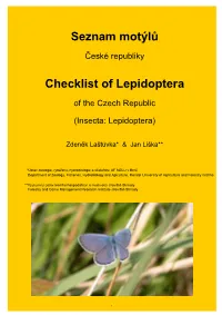 Lepidoptera Checklist Cr1a