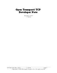 Open Transport/TCP Developer Note