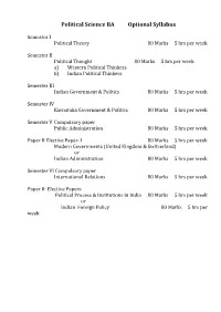 Political Science BA Optional Syllabus
