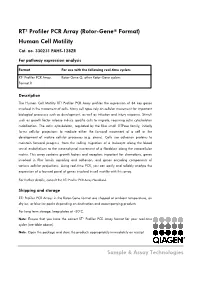 RT² Profiler PCR Array (Rotor-Gene® Format) Human Cell Motility
