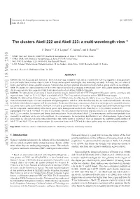 The Clusters Abell~ 222 and Abell~ 223: a Multi-Wavelength View
