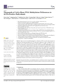 Thousands of Cpgs Show DNA Methylation Differences in ACPA-Positive Individuals