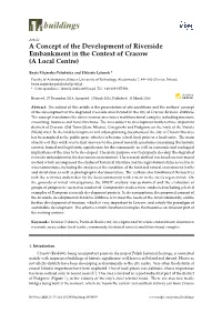A Concept of the Development of Riverside Embankment in the Context of Cracow (A Local Centre)