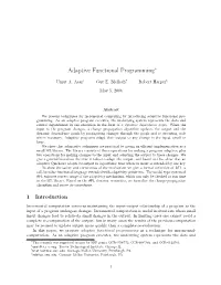 Adaptive Functional Programming∗