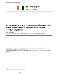 An Experimental and Computational Comparison of the Reactions of N2O and CO2 in Several Inorganic Systems